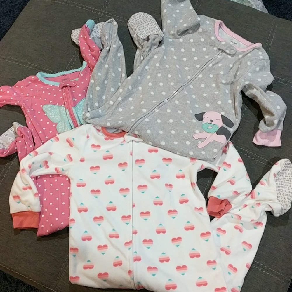 3 pairs of footed Carter pajamas